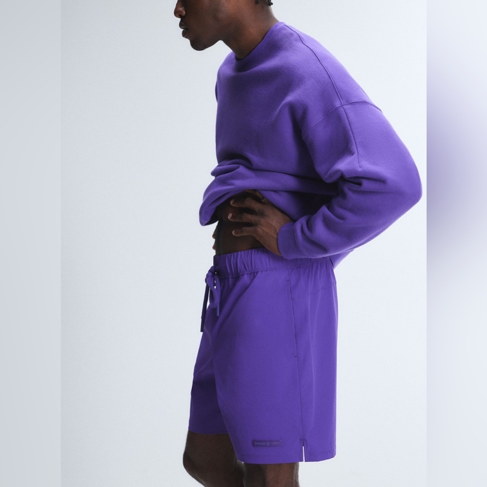 *SAVAGE X FENTY* Men's Purple Crush Tie-Waist Woven Shorts NWT Size 38-40